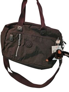 Kipling Dustin Black Nylon Crossbody Tote - Versatile Unisex Travel Bag NWT